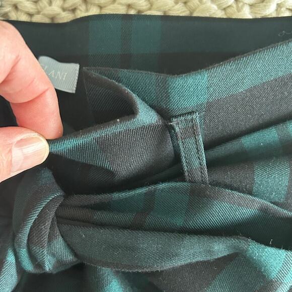 Antonio Melani NWT womens Natalia green plaid pleated belted ankle pants size 10 - Picture 3 of 12